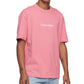 Calvin Klein Men's Relaxed Fit Standard Logo Crewneck T-Shirt Pink Size L