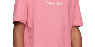 Calvin Klein Men's Relaxed Fit Standard Logo Crewneck T-Shirt Pink Size L