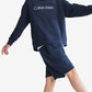 Calvin Klein Men's Relaxed Fit Standard Logo Terry Hoodie Blue Size X-Large