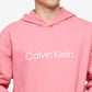 Calvin Klein Men's Relaxed Fit Standard Logo Terry Hoodie Pink Size Small