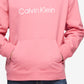 Calvin Klein Men's Relaxed Fit Standard Logo Terry Hoodie Pink Size Small