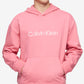 Calvin Klein Men's Relaxed Fit Standard Logo Terry Hoodie Pink Size Medium