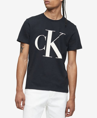 Calvin Klein Men's Monogram Logo Graphic T Shirt Black Size XX-Large
