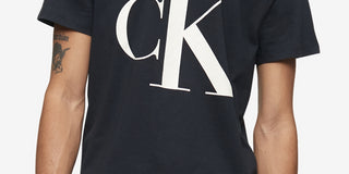 Calvin Klein Men's Monogram Logo Graphic T Shirt Black Size XX-Large