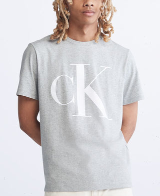 Calvin Klein Men's Monogram Logo Graphic T-Shirt Gray Size XXL