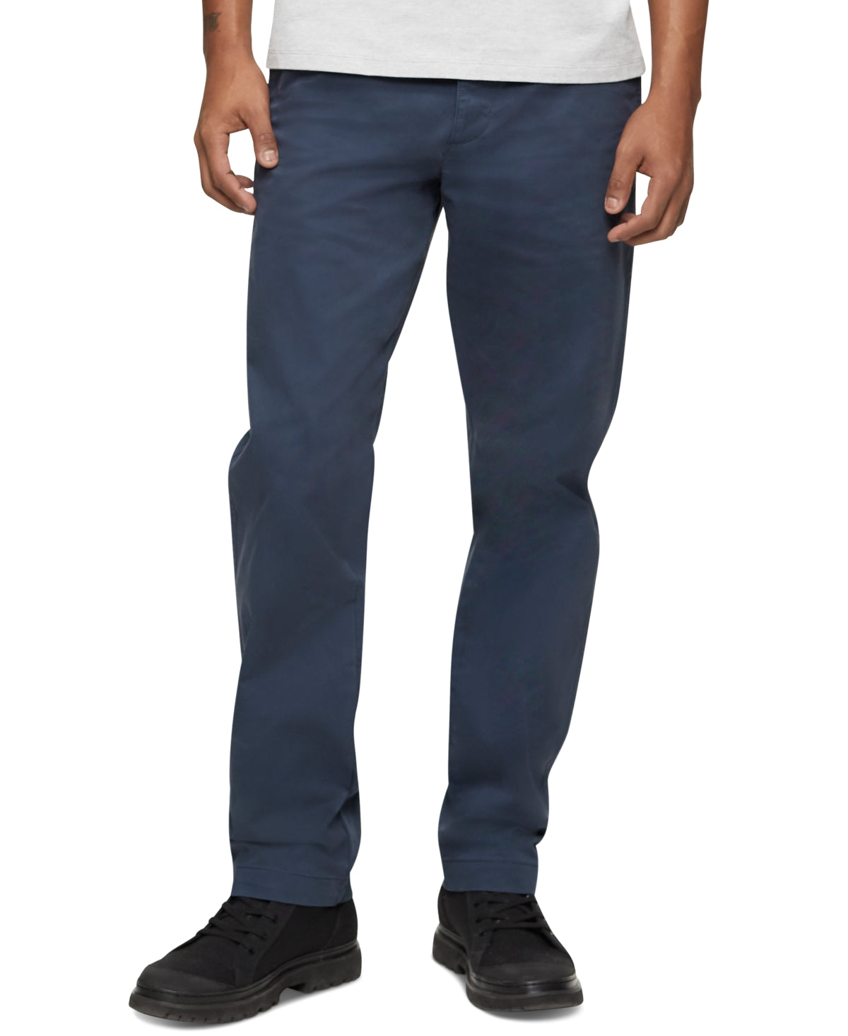 Calvin Klein Men's Straight Fit Stretch Chino Pants Blue Size 36X32
