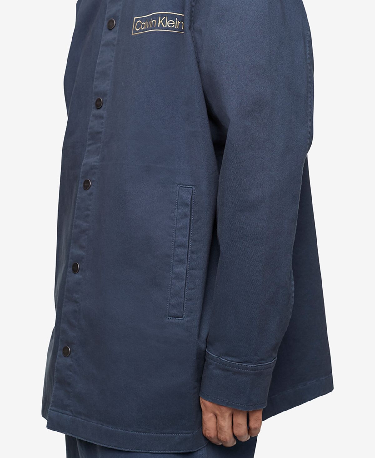 Calvin Klein Men's Relaxed Fit Box Logo Shirt Blue Size XX-Large