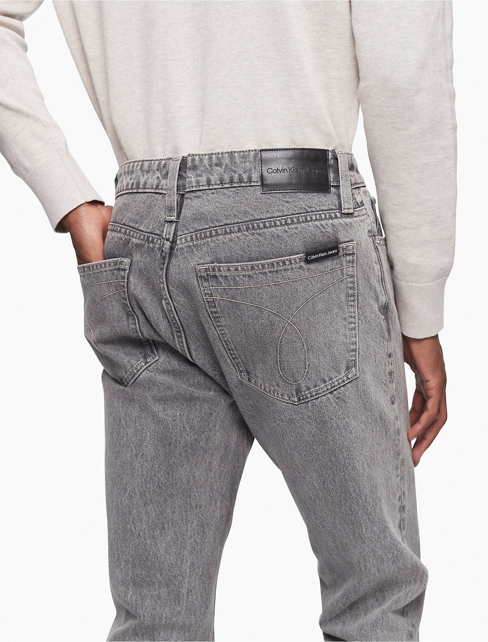 Calvin Klein Men's Slim Straight Fit Stretch Jeans Gray Size 33X30