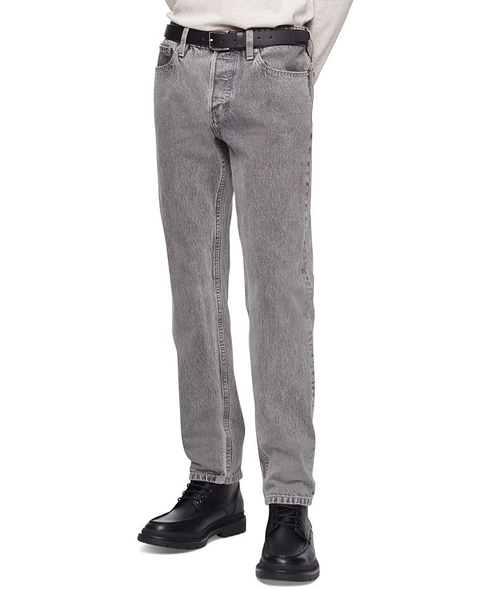 Calvin Klein Men's Slim Straight Fit Stretch Jeans Gray Size 34X32
