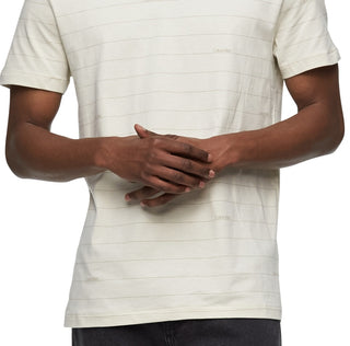 Calvin Klein Men's Regular Fit Short Sleeve Striped Crewneck T-Shirt White Size Small