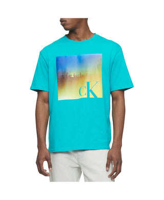 Calvin Klein Men's Relaxed Fit Pride Graphic Crewneck T-Shirt Blue Size XL