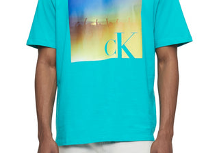 Calvin Klein Men's Relaxed Fit Pride Graphic Crewneck T-Shirt Blue Size XL