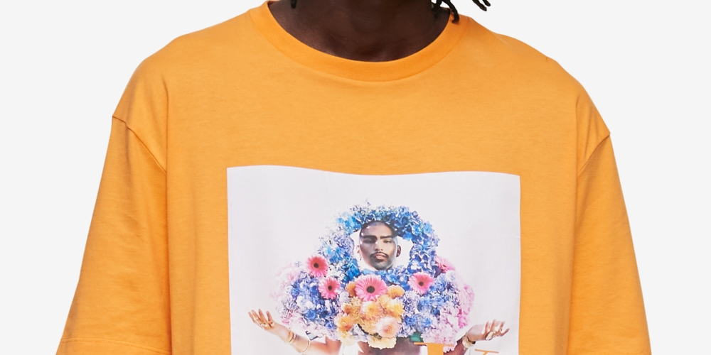 Calvin Klein Men's Relaxed Fit Pride Graphic Crewneck T Shirt Orange Size X-Small