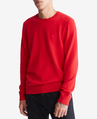 Calvin Klein Men's Regular Fit Merino Wool Crewneck Sweater Red Size XX-Large