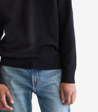 Calvin Klein Men's Regular Fit Merino Wool V Neck Sweater Black Size Small