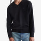 Calvin Klein Men's Regular Fit Merino Wool V Neck Sweater Black Size Small