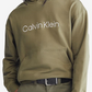 Calvin Klein Men's Relaxed Fit Standard Logo Terry Hoodie Brown Size Medium