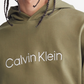 Calvin Klein Men's Relaxed Fit Standard Logo Terry Hoodie Brown Size Medium