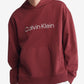 Calvin Klein Men's Relaxed Fit Standard Logo Terry Hoodie Red Size Medium