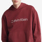 Calvin Klein Men's Relaxed Fit Standard Logo Terry Hoodie Red Size Medium