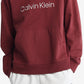 Calvin Klein Men's Relaxed Fit Standard Logo Terry Hoodie Red Size Medium
