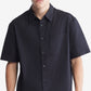Calvin Klein Men's Short Sleeve Solid Pocket Button Down Easy Shirt Black Size Large