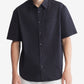 Calvin Klein Men's Short Sleeve Solid Pocket Button Down Easy Shirt Black Size Large