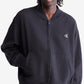 Calvin Klein Men's Relaxed Fit Archive Logo Fleece Bomber Jacket Black Size Large
