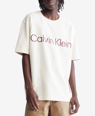 Calvin Klein Men's Relaxed Fit Stencil Logo T-Shirt Red Size XX-Large