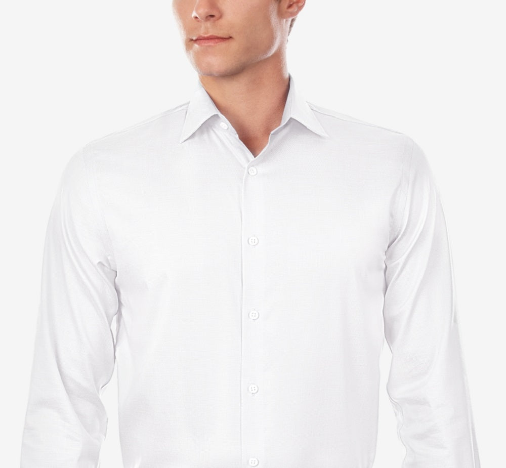Michael Kors Men's Stretch Non Iron Performance Regular Fit Airsoft Dress Shirt White Size 15X32X33