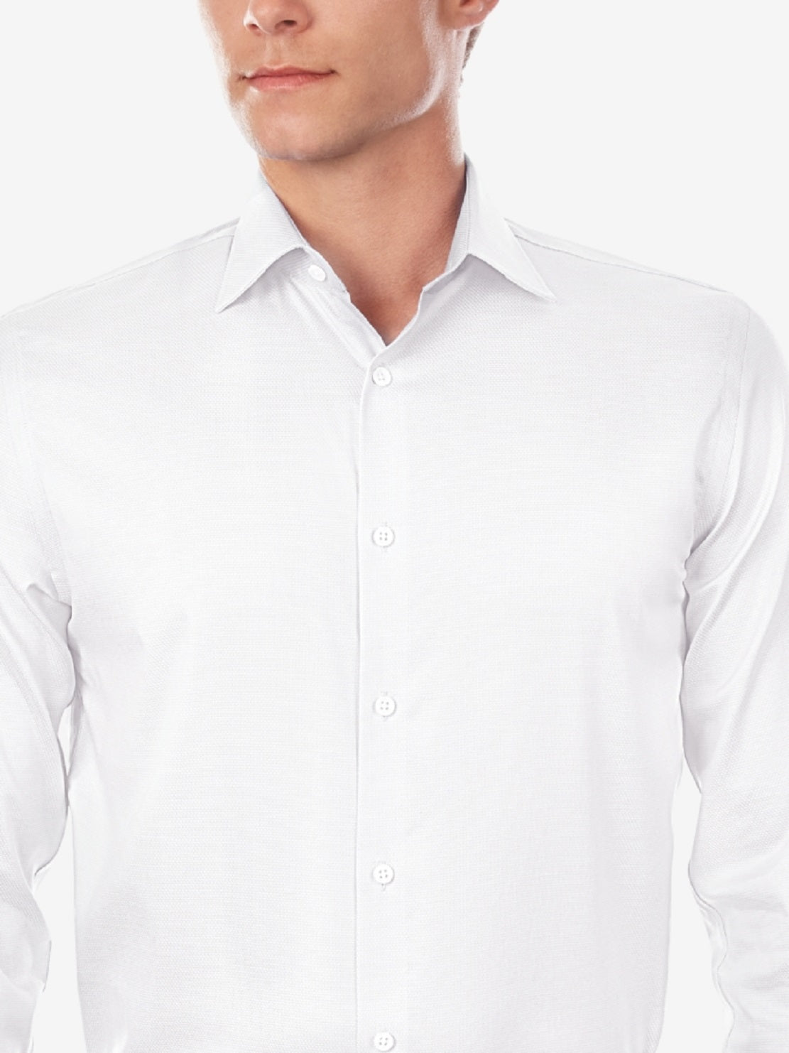 Michael Kors Men's Regular Fit Airsoft Non Iron Performance Dress Shirt White Size 18X34X35