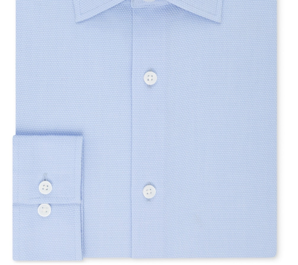 Michael Kors Men's Regular Fit Airsoft Non Iron Performance Dress Shirt Blue Size 18.5X34X35
