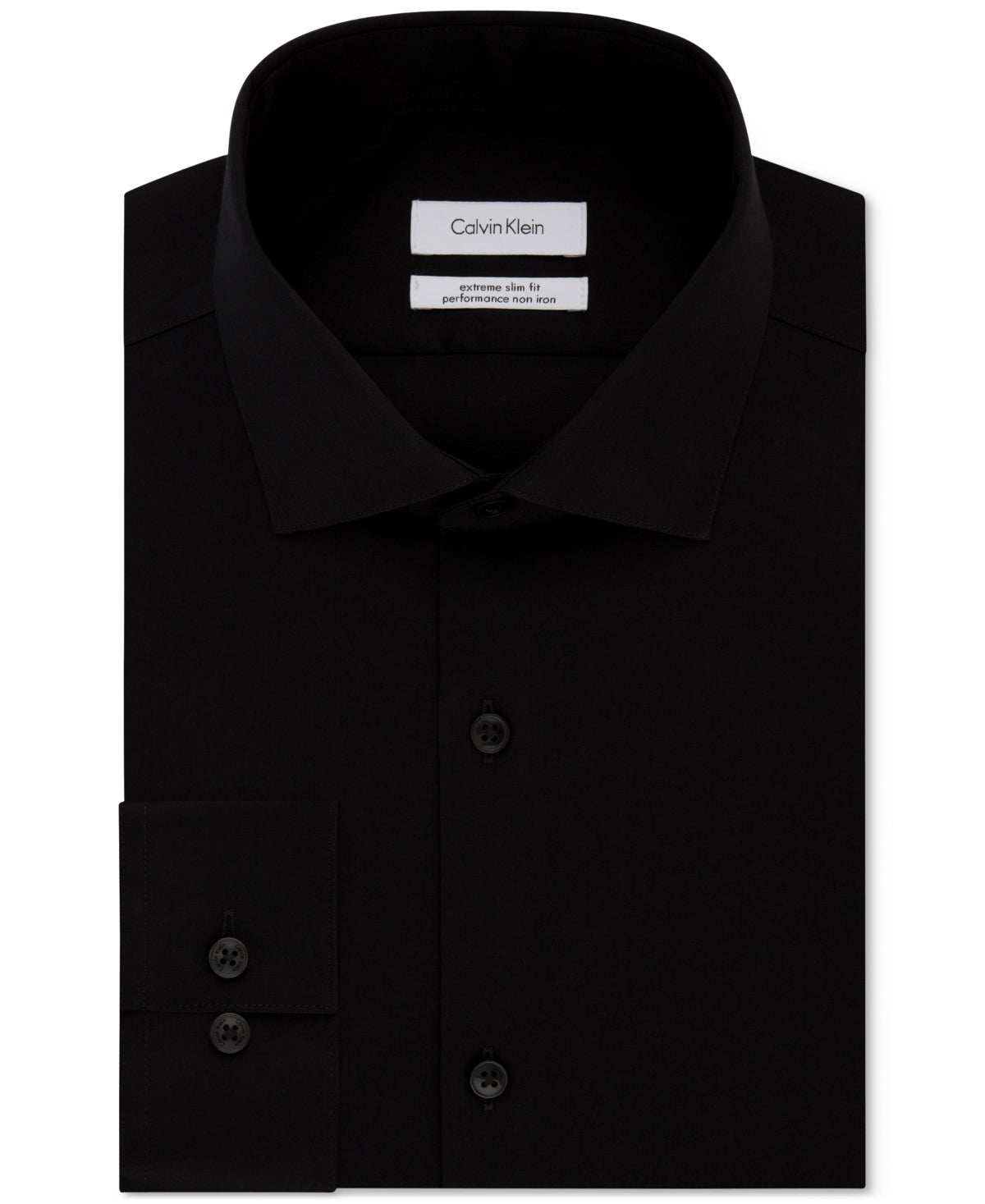 Calvin Klein Men's Extra Slim Fit Non-Iron Dress Shirt Black Size 16X34X35