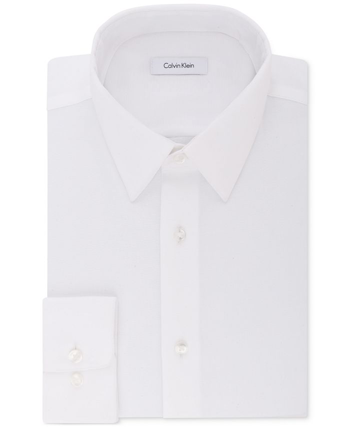 Calvin Klein Men's Classic Regular Non Iron Stretch Dress Shirt White Size 16.5X34X35