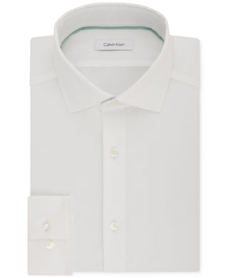 Calvin Klein Men's Slim Fit Non Iron Spread Collar White Dress Shirt White Size 16.5X34X35