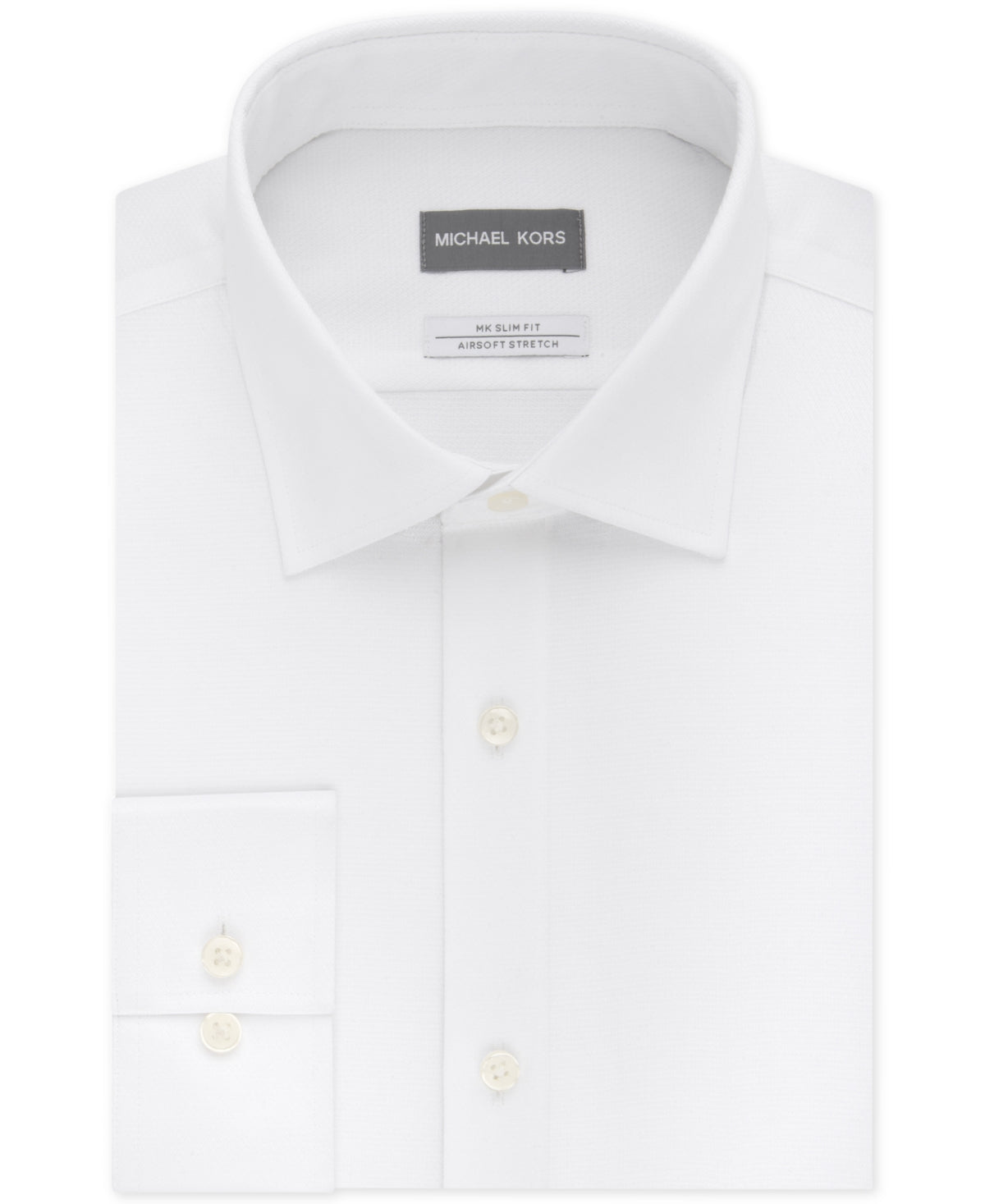 Michael Kors Men's Slim Fit Airsoft Performance Non Iron Dress Shirt White Size 16.5X34X35