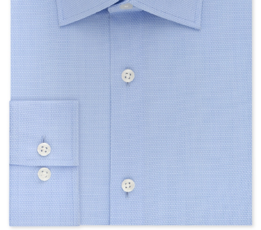 Michael Kors Men's Slim Fit Airsoft Non Iron Dress Shirt Blue Size 17.5X32X33