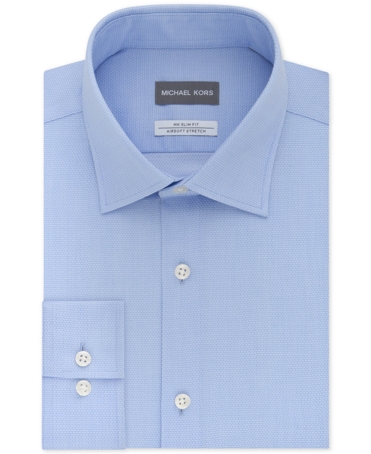 Michael Kors Men's Slim Fit Airsoft Non Iron Dress Shirt Blue Size 17.5X32X33