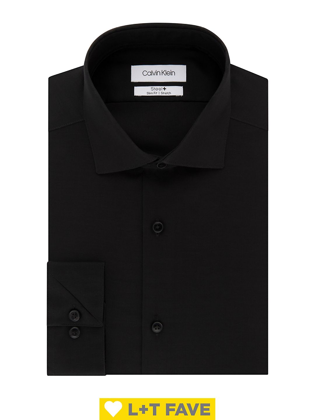 Calvin Klein Men's Slim Fit Non Iron Stretch Dress Shirt Black Size 15.5X34X35