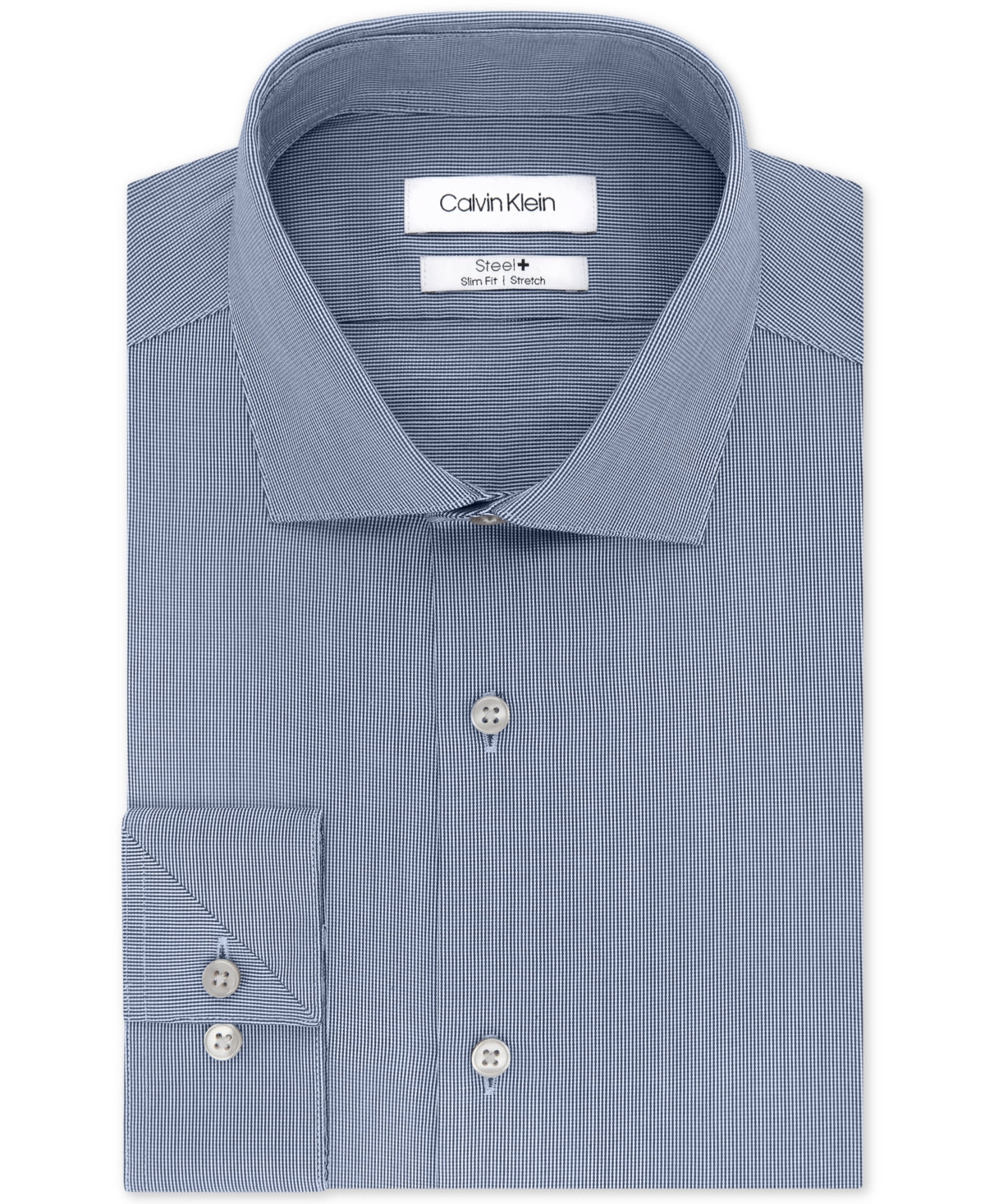Calvin Klein Men's Slim Fit Non Iron Stretch Dress Shirt Blue Size 15.5X32X33