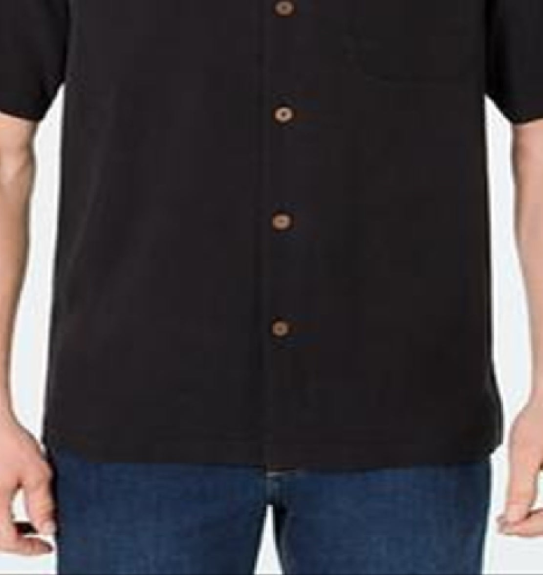 Tommy Bahama Men's Weekend Tropics Silk Shirt Black Size L
