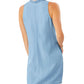 Tommy Bahama Women's Chambray Ruffle Shift Dress Blue Size Small