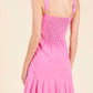 Baby Pink - Pleated Detail Mini Dress
