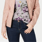 Style & Co Women's Faux Leather Moto Jacket Pink Size XX-Large