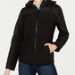 Sebby Junior's Mixed Media Hooded Jacket Black Size X-Small
