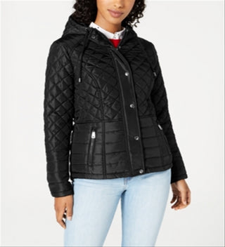 Sebby Junior's Hooded Quilted Coat Black Size X-Small