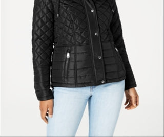 Sebby Junior's Hooded Quilted Coat Black Size X-Small