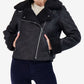 Sebby Junior's Faux Shearling Moto Coat Black Size Large