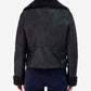 Sebby Junior's Faux Shearling Moto Coat Black Size Large