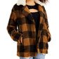 Sebby Junior's Plaid Fleece Teddy Coat Brown Size X-Large